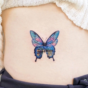 Female Color Miniature tattoo on Side #53434 | Tattoo Artist Tilda Tattoo