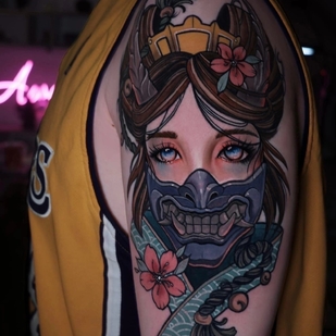 Male Color Neo-traditional tattoo on Shoulder #65079 | Tattoo Artist Alena Lang