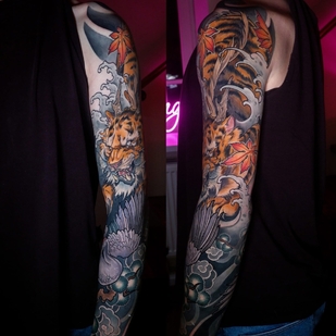 Male Color Neo-traditional tattoo on Sleeve #65062 | Tattoo Artist Alena Lang