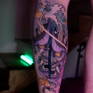 Male Color Neo-traditional tattoo on Leg #65081 | Tattoo Artist Alena Lang