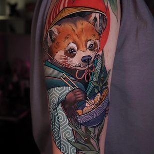 Male Color Neo-traditional tattoo on Shoulder #65070 | Tattoo Artist Alena Lang