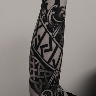 Male Black Ornamental tattoo #65624 | Tattoo Artist ROMAN MIGURA