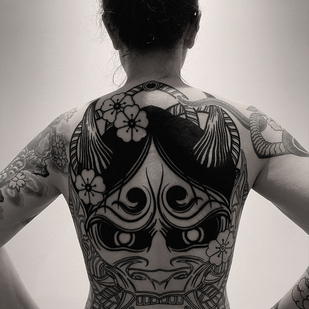 Female Color Japanese tattoo on Back #65663 | Tattoo Artist ROMAN MIGURA