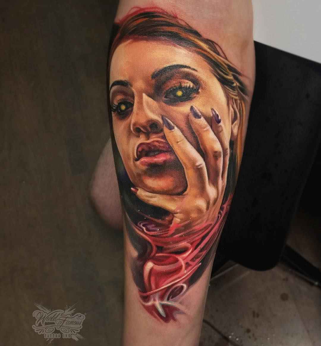 Tattoo artist Sergey Shanko authors color portrait realistic tattoo | Russia