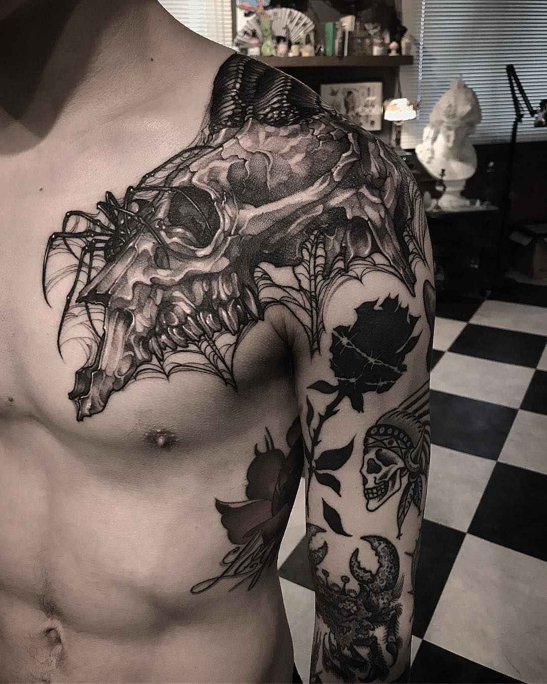 Tattoo artist Gara authors style blackwork tattoo | Korea