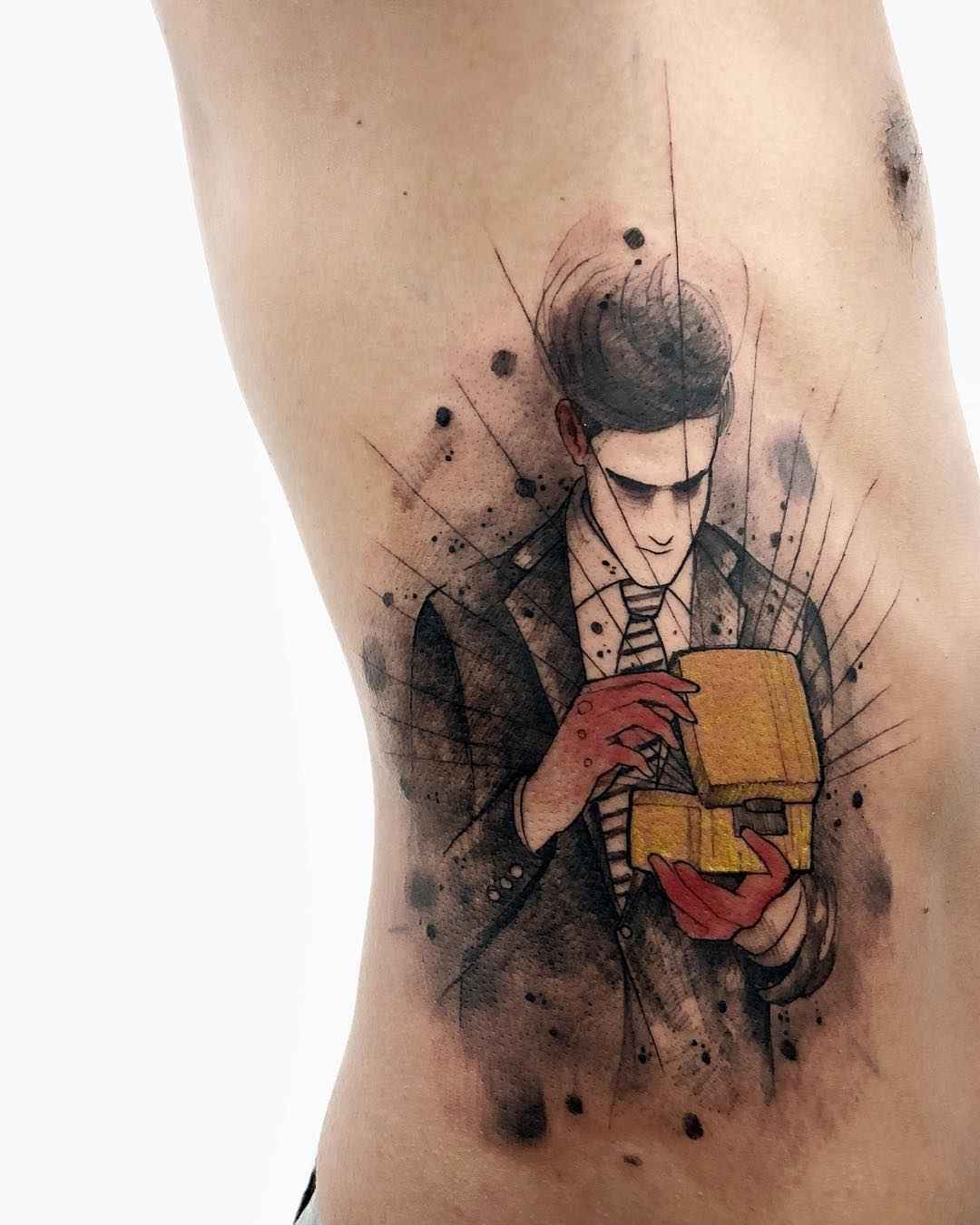 Tattoo artist Felipe Mello authors color, black sketch watercolor tattoo | Brazil