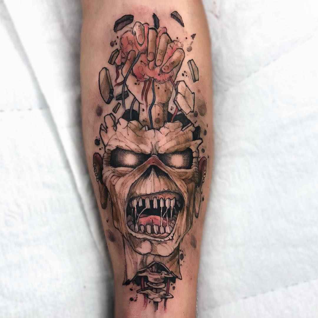 Tattoo artist Felipe Mello authors color, black sketch watercolor tattoo | Brazil