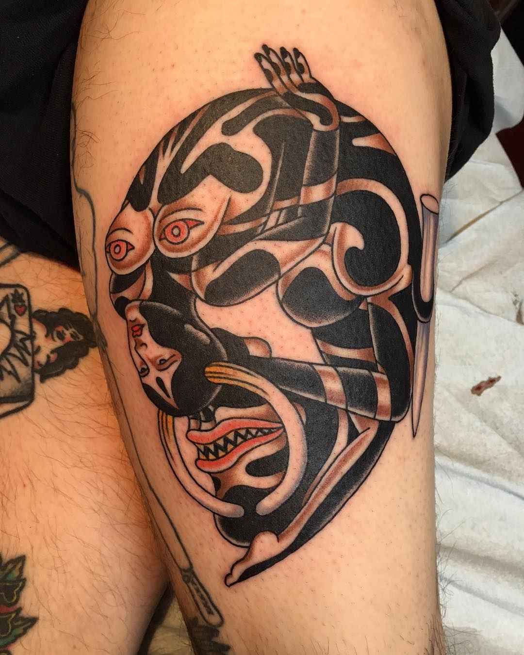 Tattoo artist Gregory Whitehead authors style color traditional tattoo | USA