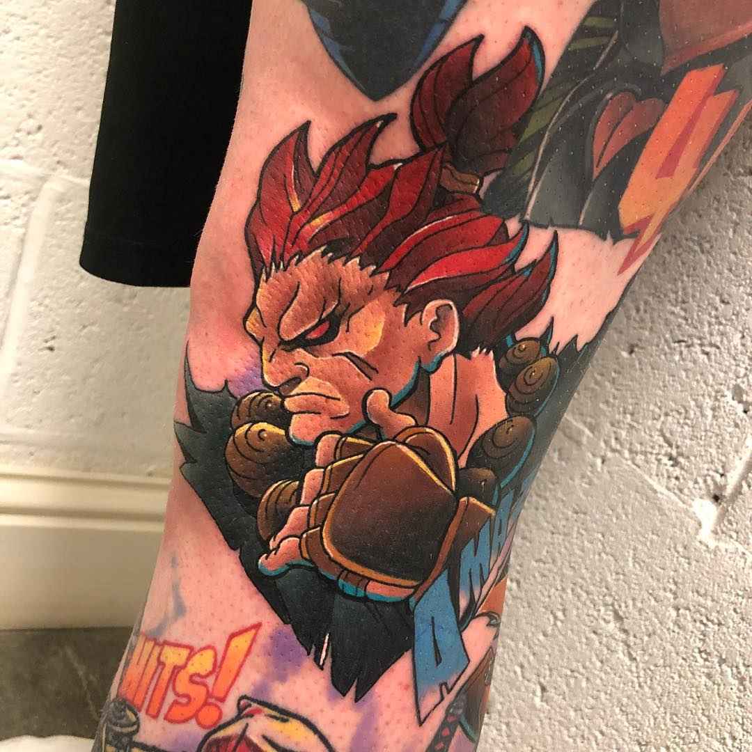 Tattoo artist Andy Walker authors color new school tattoo | England