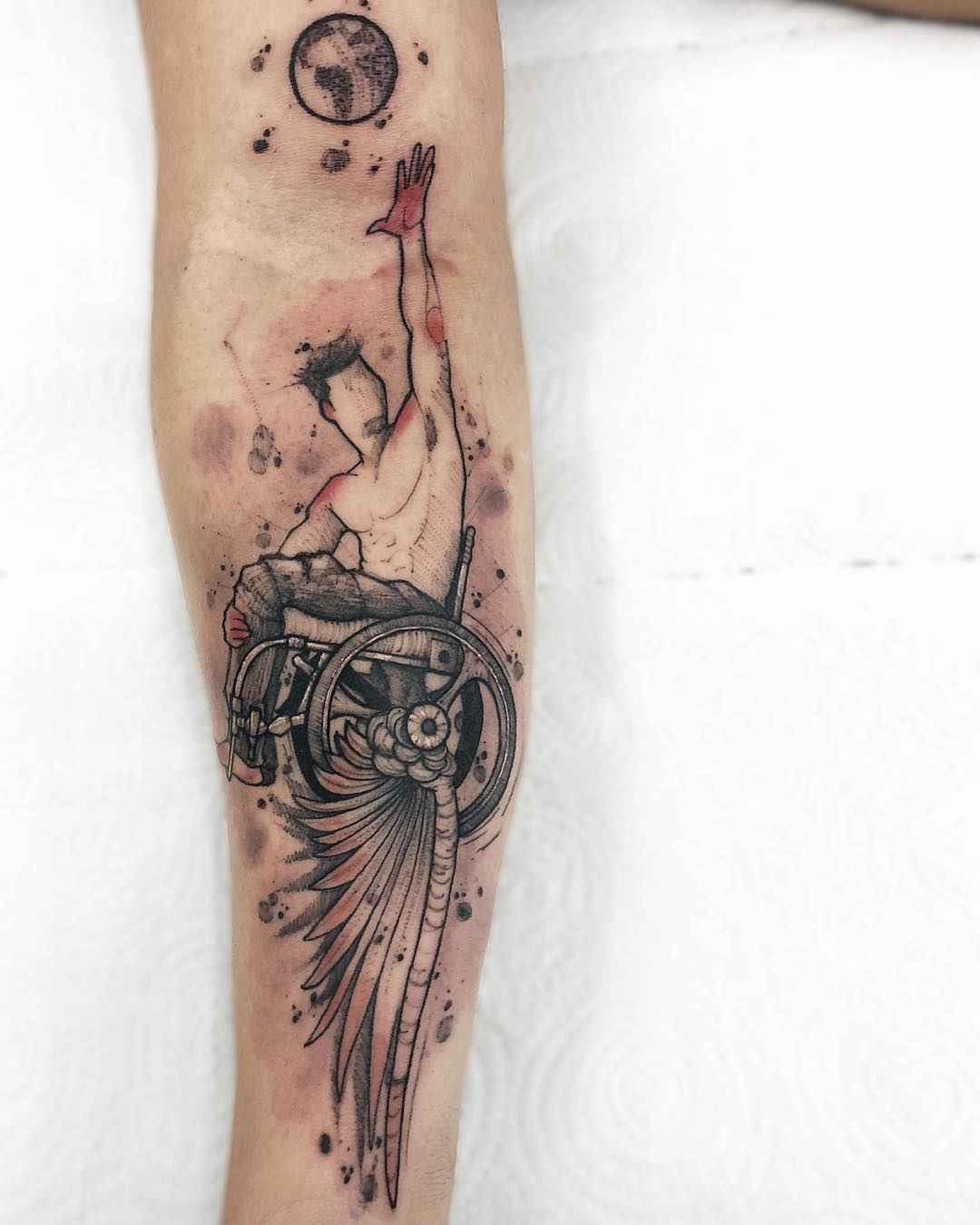 Tattoo artist Felipe Mello authors color, black sketch watercolor tattoo | Brazil