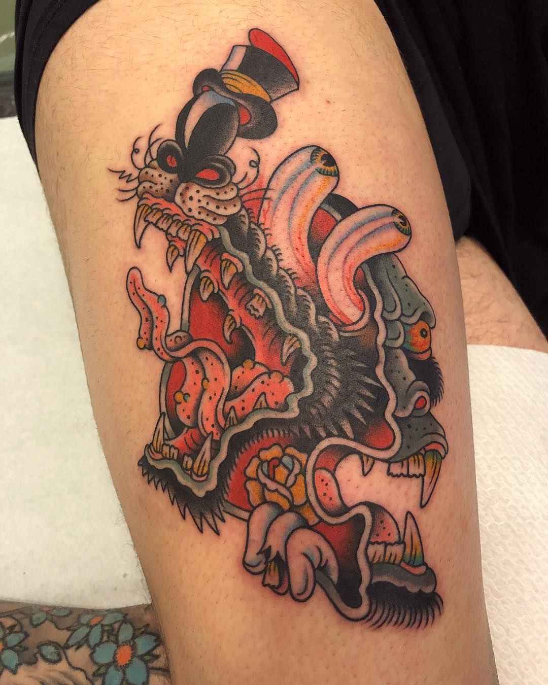 Tattoo artist Gregory Whitehead authors style color traditional tattoo | USA