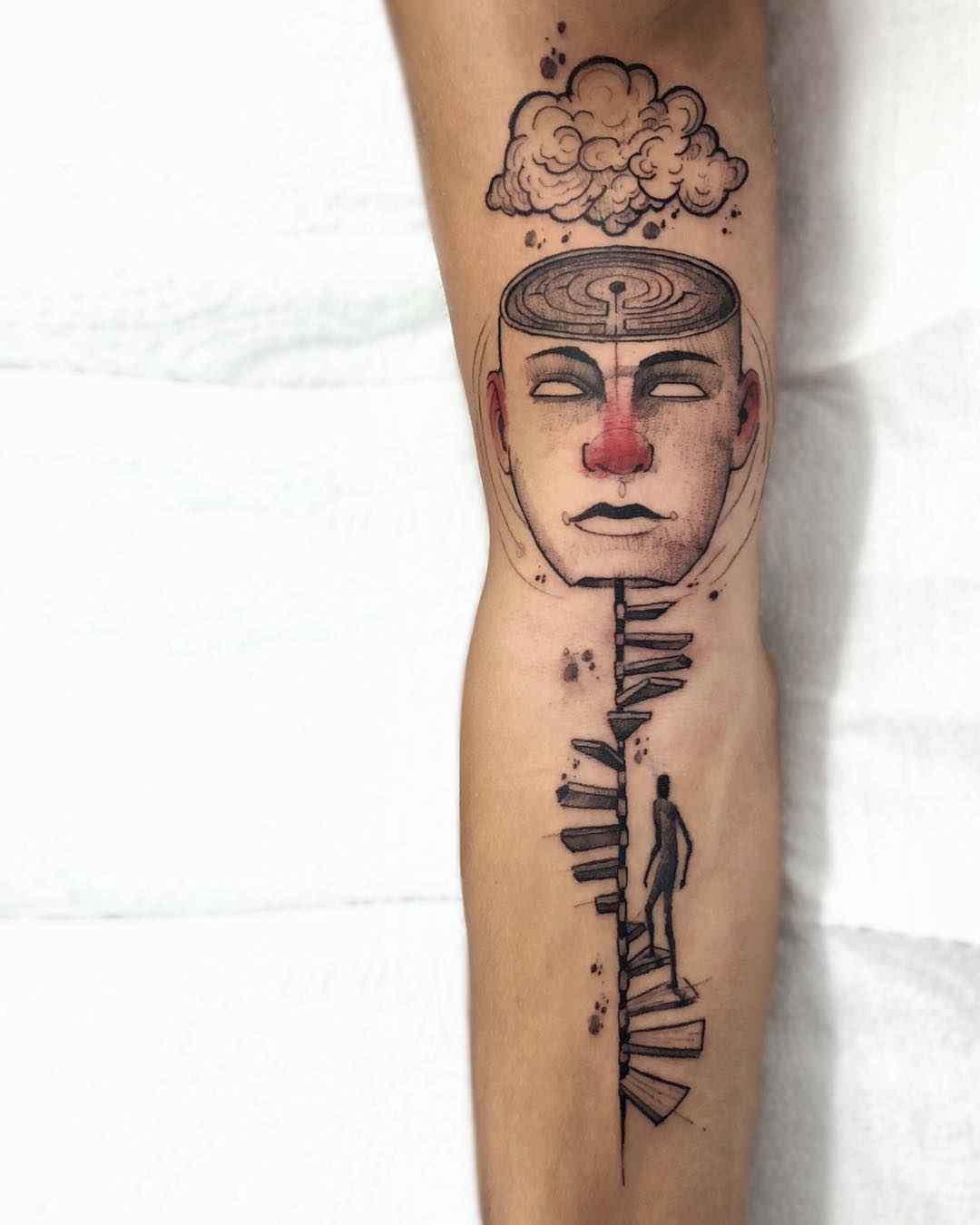 Tattoo artist Felipe Mello authors color, black sketch watercolor tattoo | Brazil