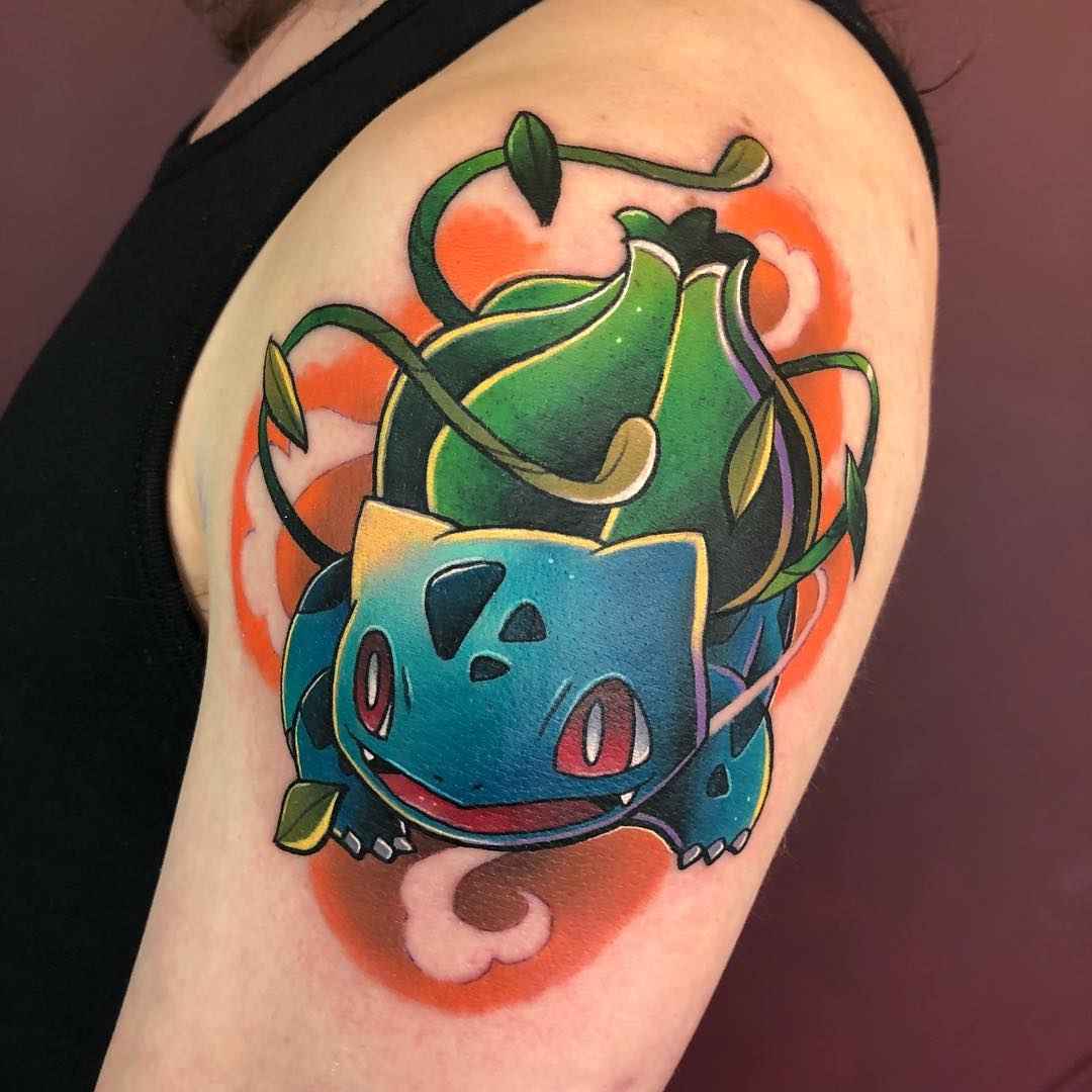 Tattoo artist Andy Walker authors color new school tattoo | England