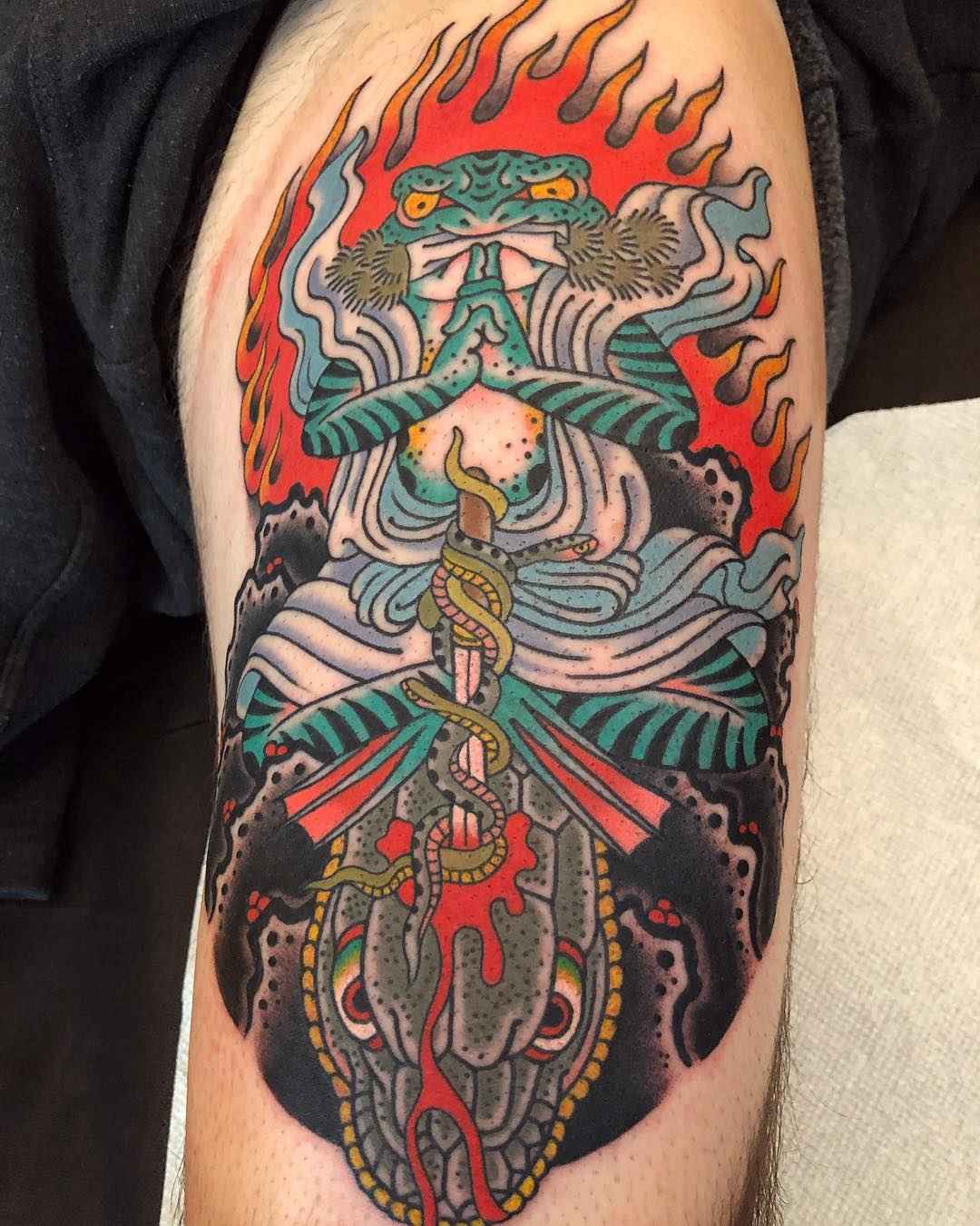 Tattoo artist Gregory Whitehead authors style color traditional tattoo | USA