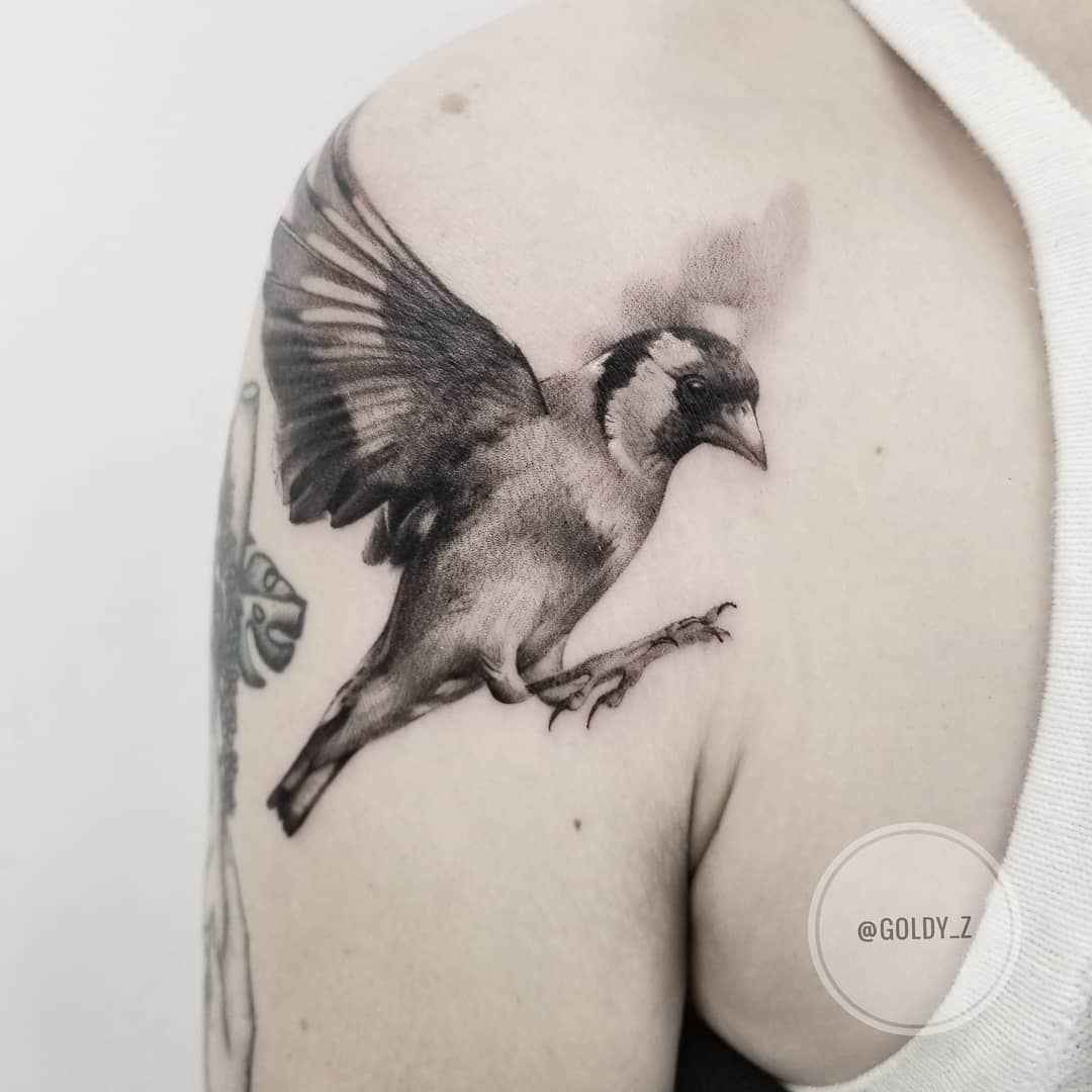 Tattoo Zlata Kolomoyskaya, black and grey authors style realism, minimalism, graphic  | USA