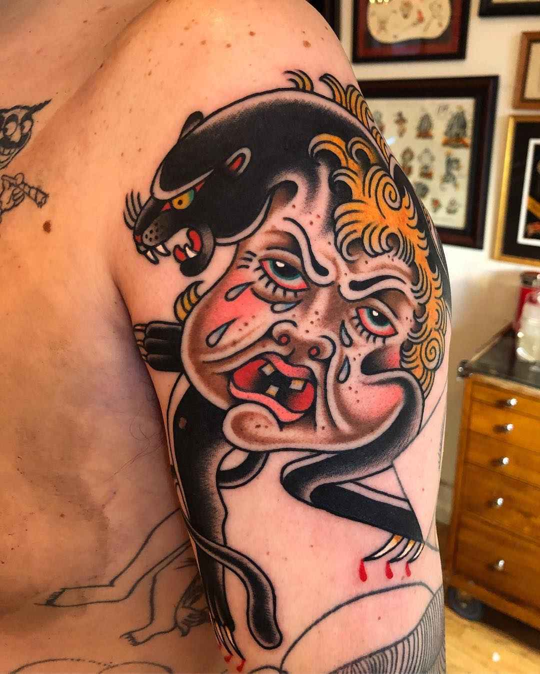 Tattoo artist Gregory Whitehead authors style color traditional tattoo | USA