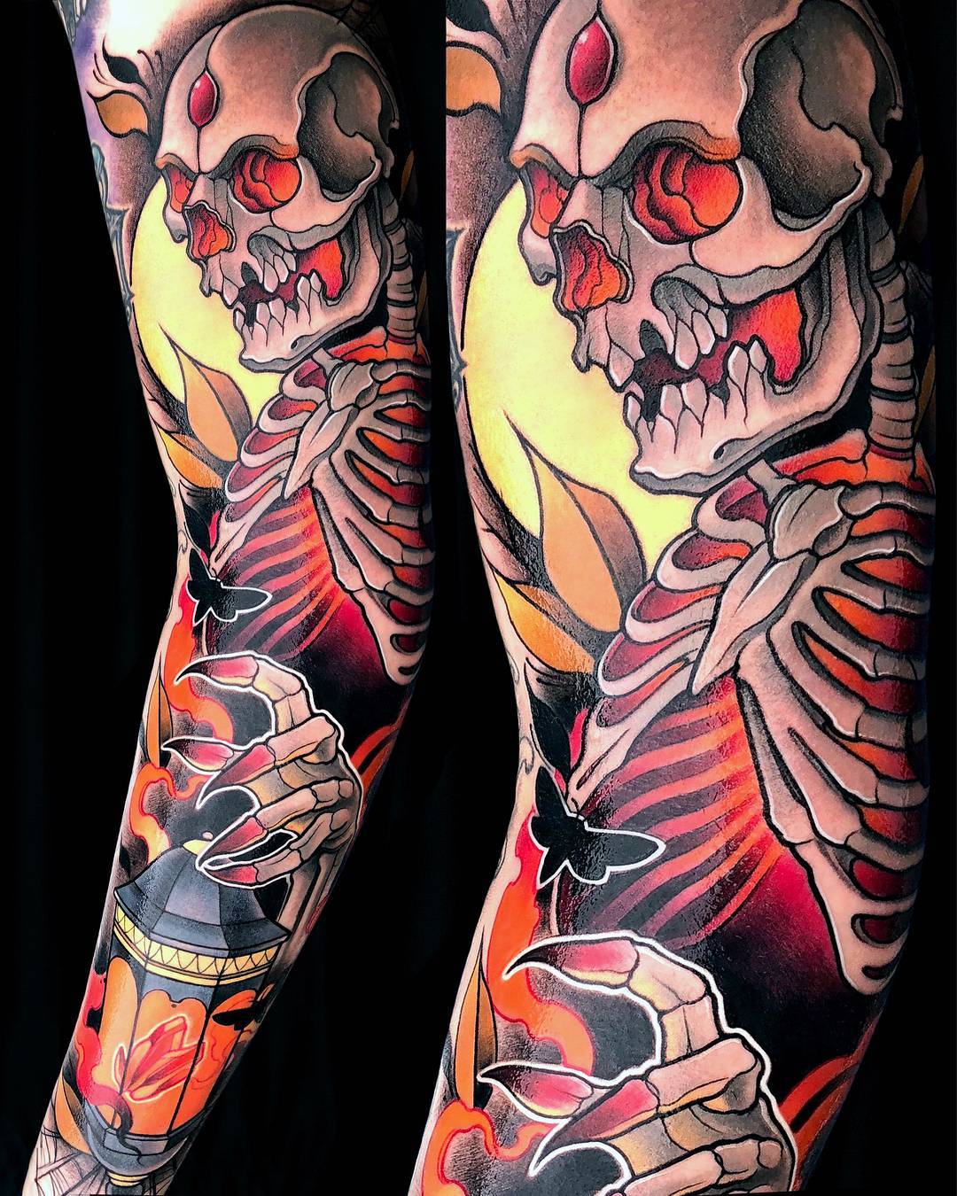 Tattoo artist Juan David Rendón, color neo traditional tattoo | Columbia