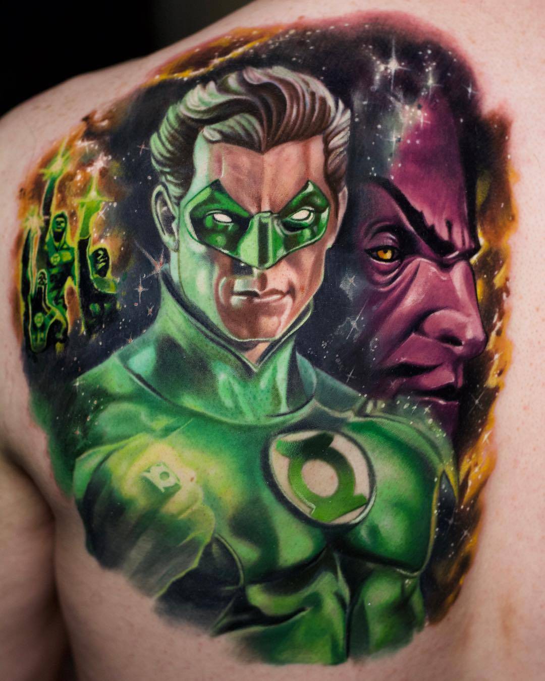 타투 아티스트 벤 오초아, 색상 작가의 현실적인 애니메이션 타투, 마블 슈퍼히어로, DC | 헤스피리아, 미국