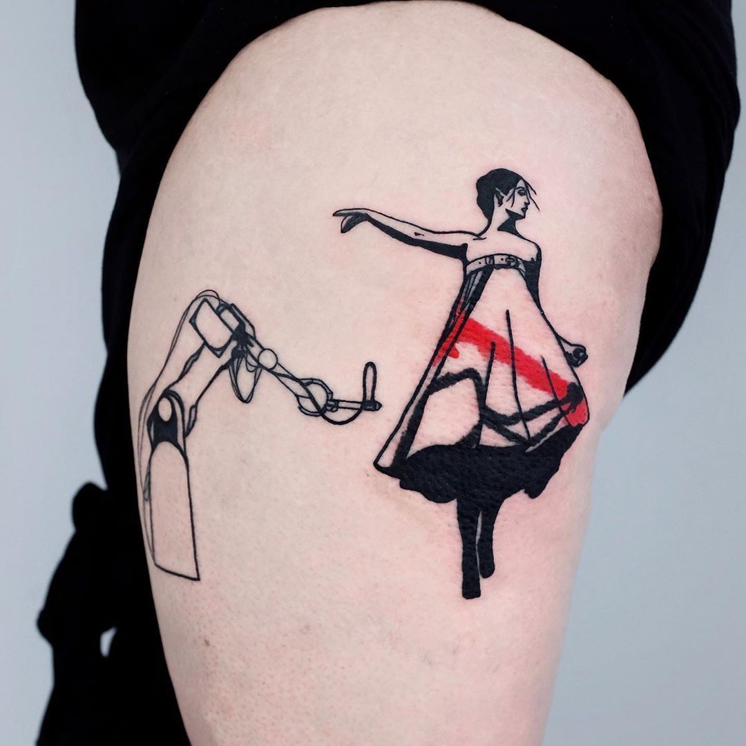 Black and color awesome style graphic tattoo by The Wolf Rosario | Toronto, Canada