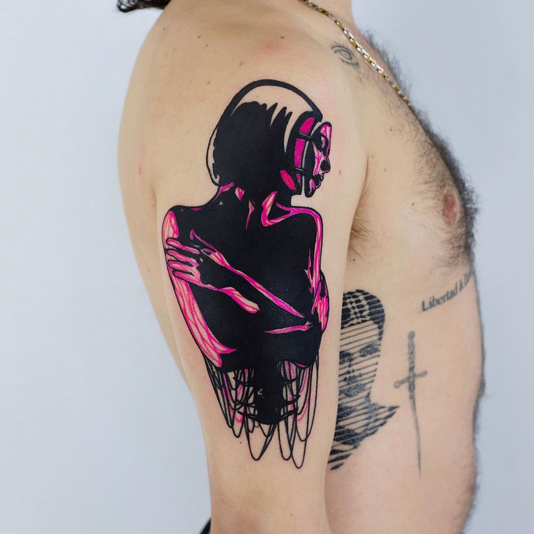 Black and color awesome style graphic tattoo by The Wolf Rosario | Toronto, Canada