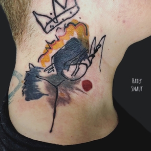 Male Color Abstract tattoo on Neck #53654 | Tattoo Artist Harey Snaut