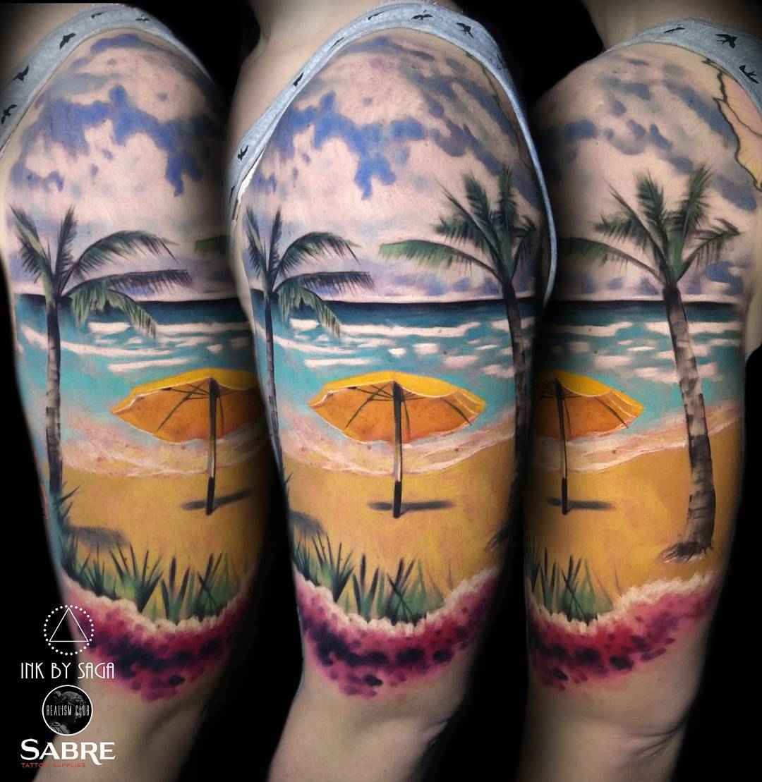Тату мастер Saga Anderson Ink by Saga color portrait, abstract realistic tattoo