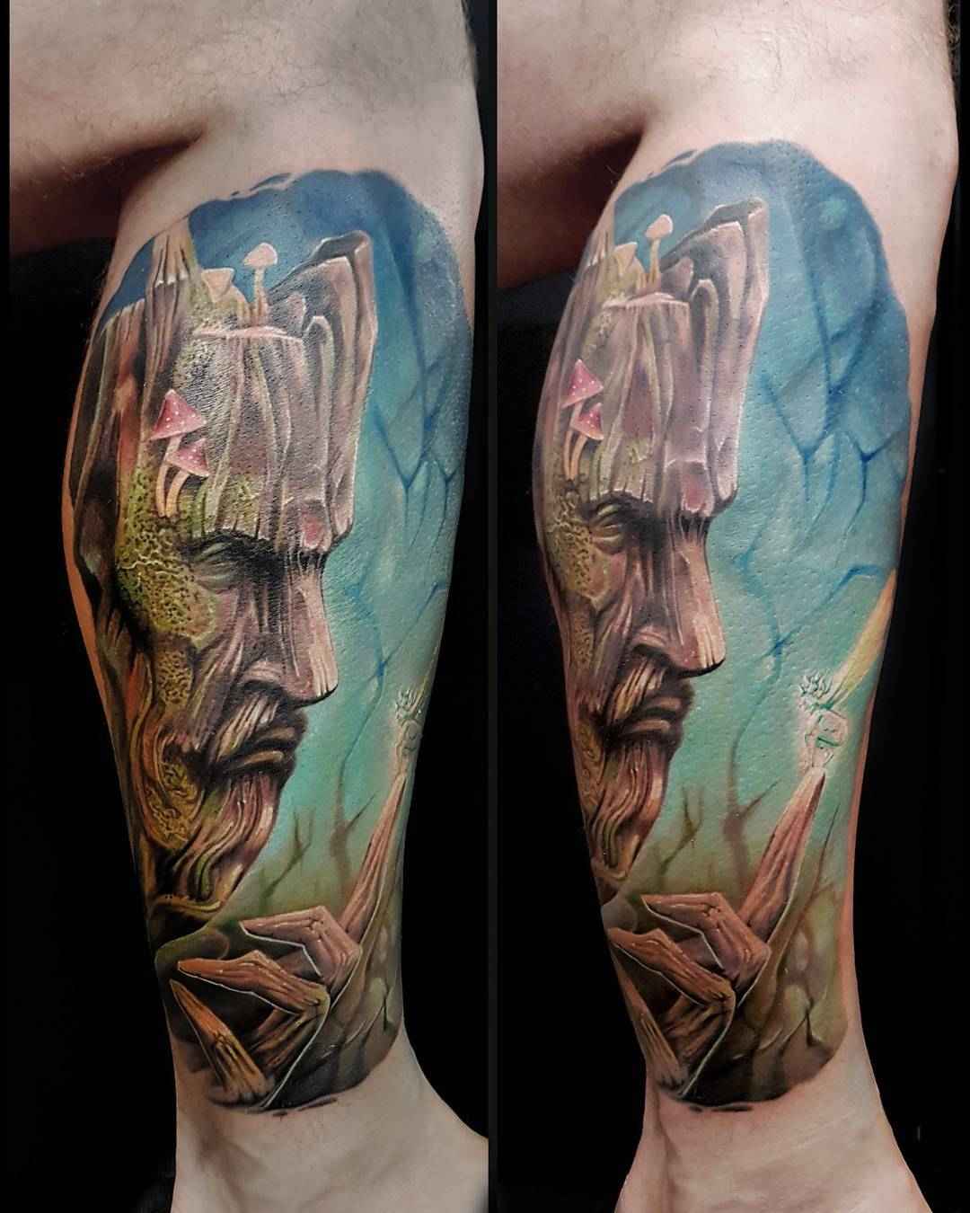 Tattoo艺术家Alexandr Litvinov，彩色与黑白 tattoo 真实感，生物机械 tattoo | 俄罗斯