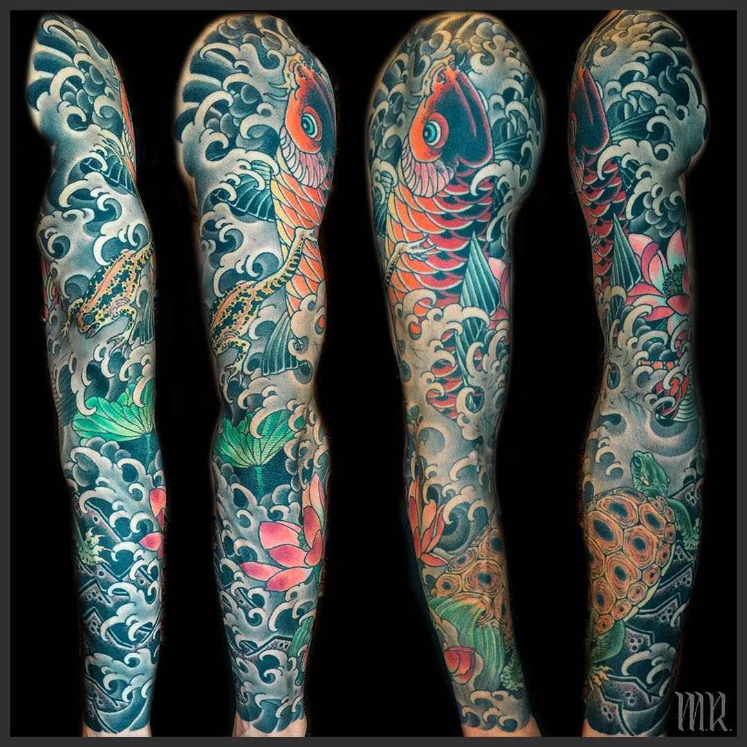 Tattoo artist Mike Rubendall, color, black&grey oriental japanese tattoo | USA