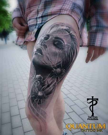 Tattoo艺术家Alexandr Litvinov，彩色与黑白 tattoo 真实感，生物机械 tattoo | 俄罗斯