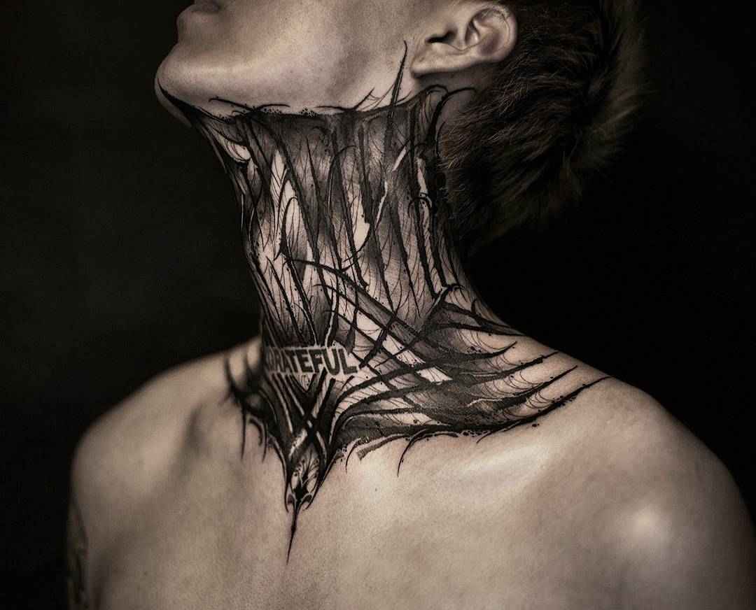 纹身艺术家 YZTATTOO BBK 个人风格暗字黑工纹身 | 中国