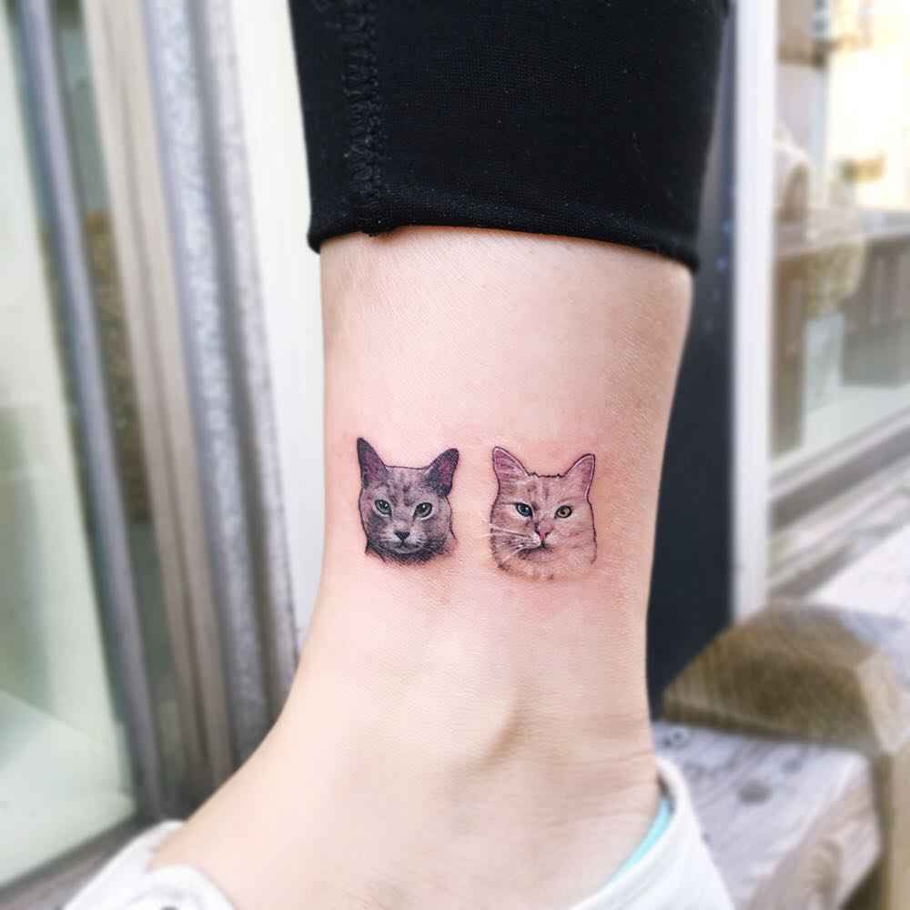 Tattoo artist Yammy, color and black and grey minimalistic pets tattoo | Seoul, Korea