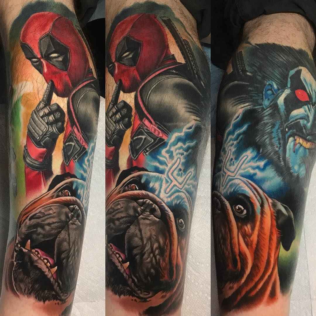 Tattoo artist Paul Marino , authors style color portrait realistic tattoo | USA