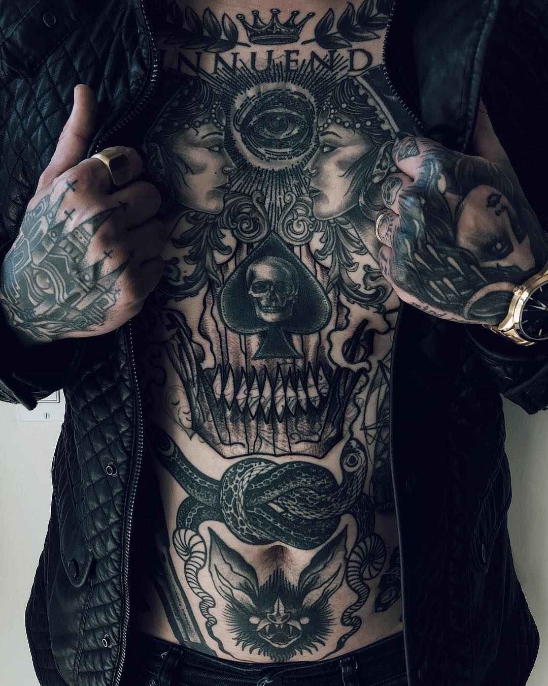 纹身模特约瑟·普拉格，男性另类摄影模特，纹身男子 | 美国