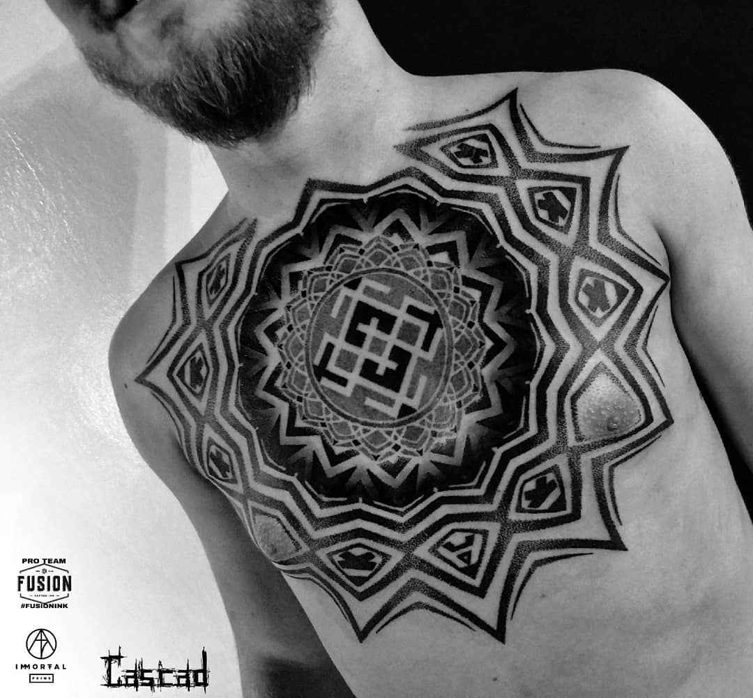 Tattoo artist Ilya Sascad Kandaurov, authors style blackwork ornamental tattoo | Russia