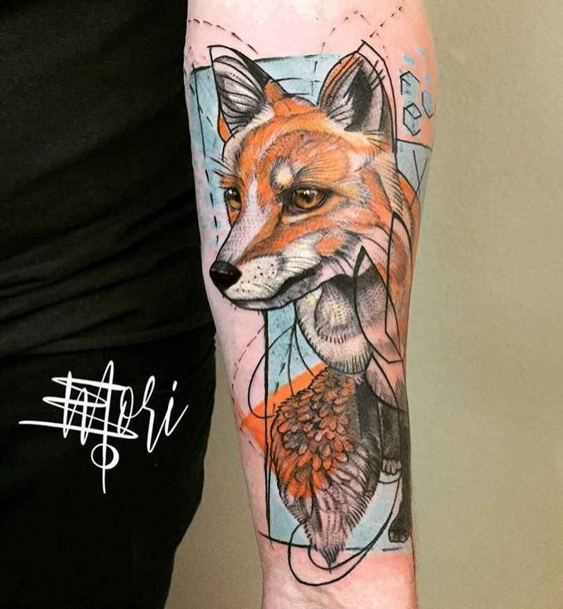 Tattoo艺术家Mo Mori创作风格素描水彩纹身 | 德国，柏林