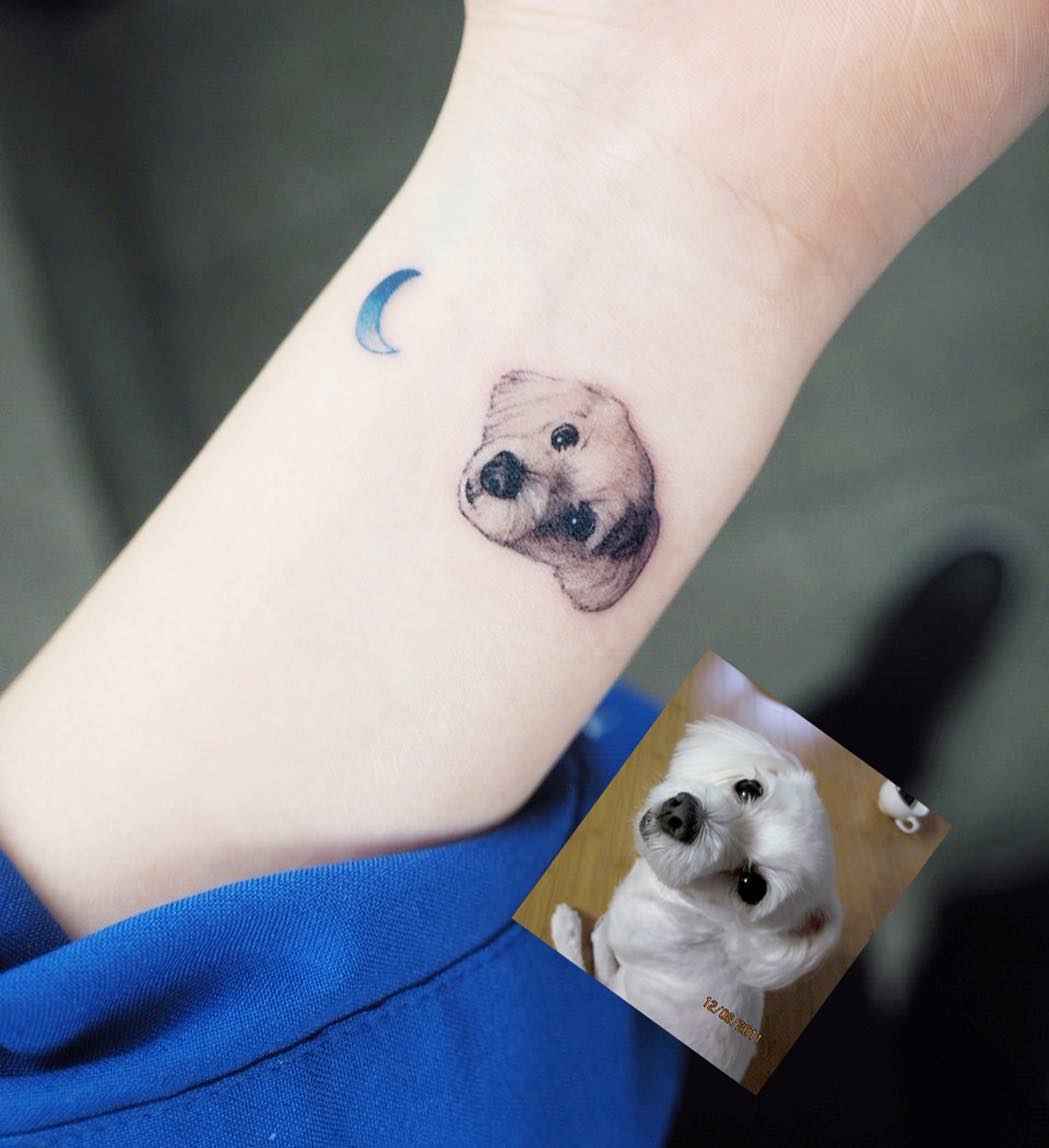 Tattoo artist Yammy, color and black and grey minimalistic pets tattoo | Seoul, Korea