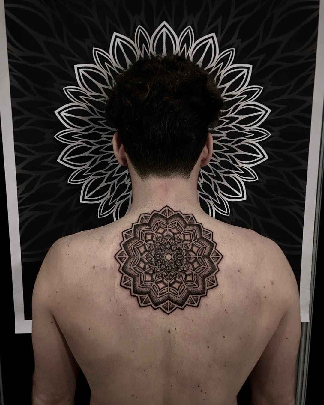 Tattoo artist Jessi Manchester, author's style black ornamental tattoo | USA