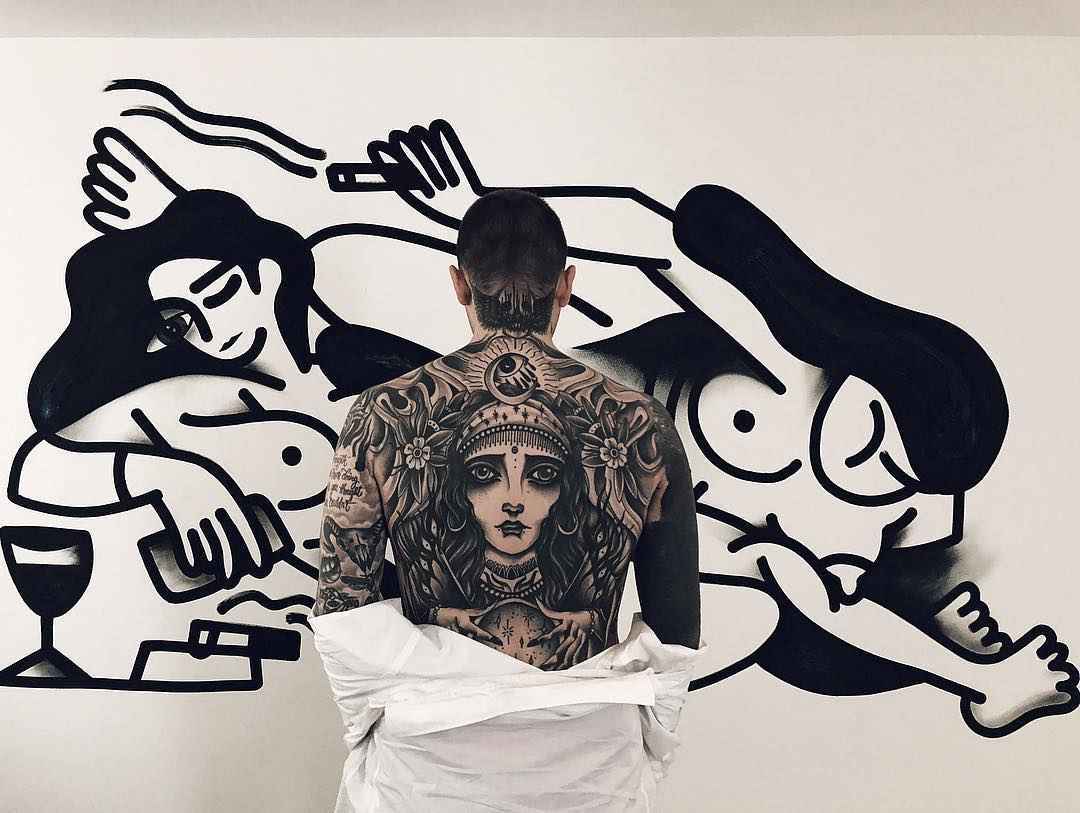 纹身模特约瑟·普拉格，男性另类摄影模特，纹身男子 | 美国