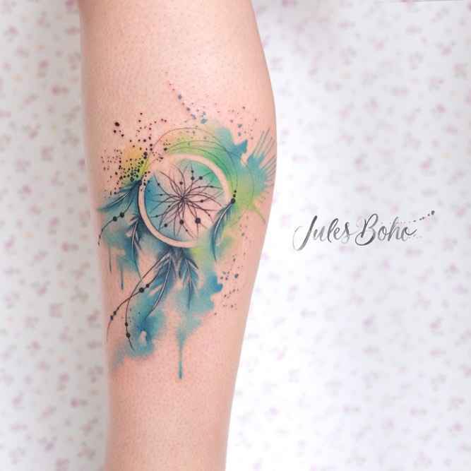 Tattoo artist Jules Boho color watercolor authors style abstract tattoo | Austria