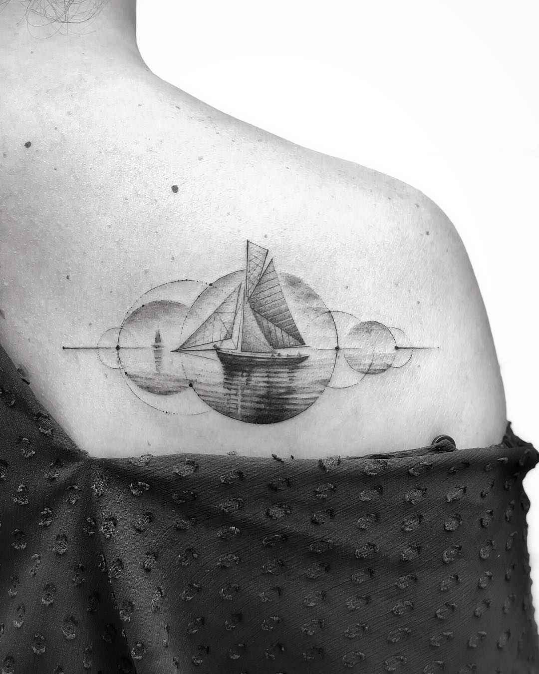 Tattoo artist John Monteiro, authors abstract blackwork graphic tattoo | Brazil