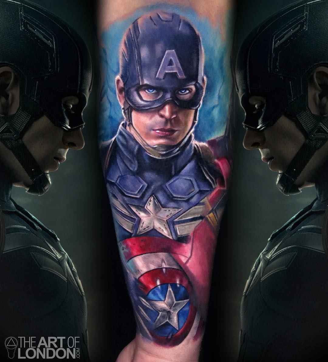 纹身艺术家伦敦·里奇，彩色肖像写实纹身 | 美国