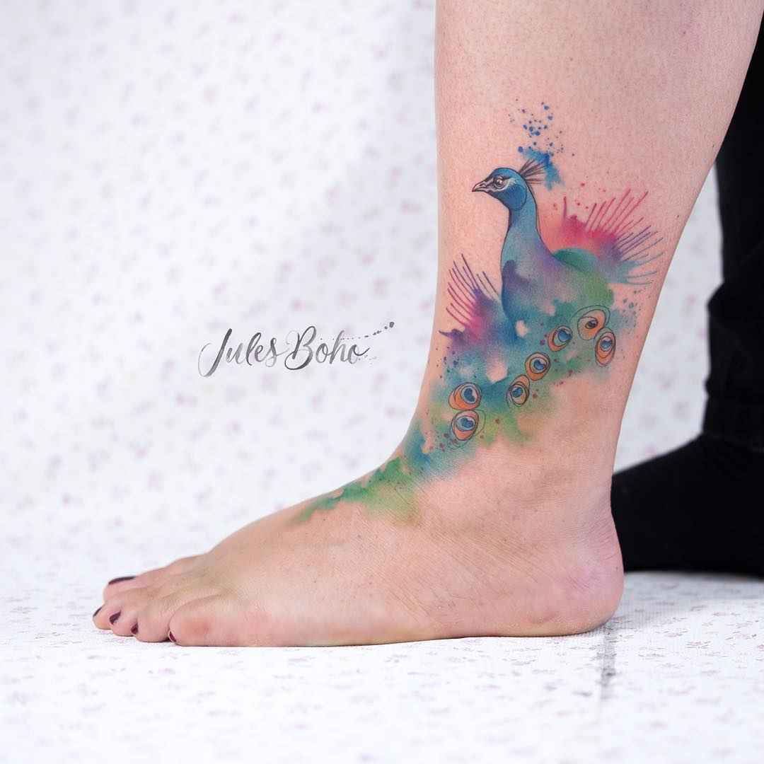 Tattoo artist Jules Boho color watercolor authors style abstract tattoo | Austria