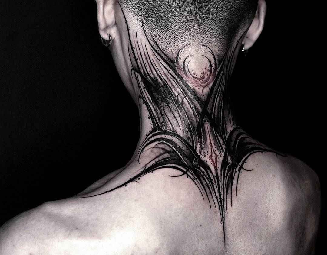 纹身艺术家 YZTATTOO BBK 个人风格暗字黑工纹身 | 中国