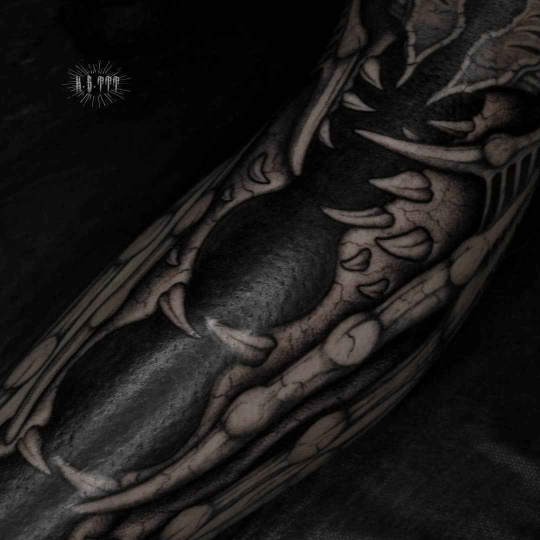 Tattoo artist Klim Shakhnin, authors black&grey horror surrealistic tattoo | Russia