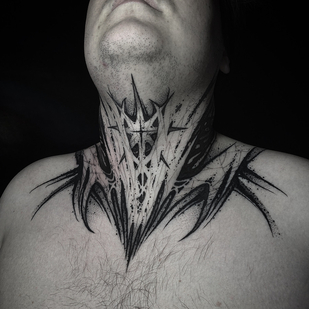 Male Black and Grey  tattoo on Neck #67717 | Tattoo Artist Sergey Tymkiv