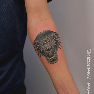 Male Black and Grey Old School tattoo on Forearm #67811 | Tattoo Artist Dmitry Gerasimchuk
