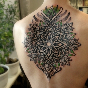 Female Color Ornamental tattoo on Back #67834 | Tattoo Artist Ioann Leo ( LEO-VAN )