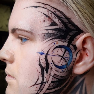 Male Color  tattoo on Head #67837 | Tattoo Artist Ioann Leo ( LEO-VAN )