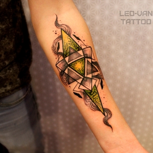 Male Color Watercolor tattoo on Forearm #67980 | Tattoo Artist Ioann Leo ( LEO-VAN )
