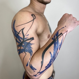 Male Color Abstract tattoo on Sleeve #68031 | Tattoo Artist Mary Nepostaeva